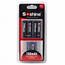 Аккумуляторы Soshine 700mAh 14500 3.2V LiFePO4 AA Аккумуляторы Soshine 700mAh 14500 3.2V LiFePO4 AA